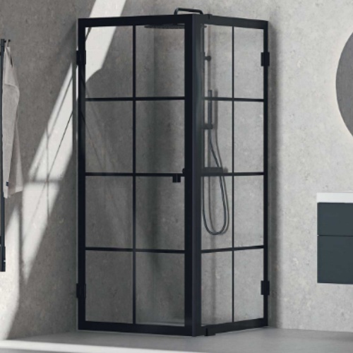 svedbergs duschvägghörna svart ram svart matt serie 180